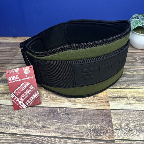 NWT ETHOS Axis Nylon Weightlifting Belt 5.5" Size Medium (Olive) - Picture 1 of 11